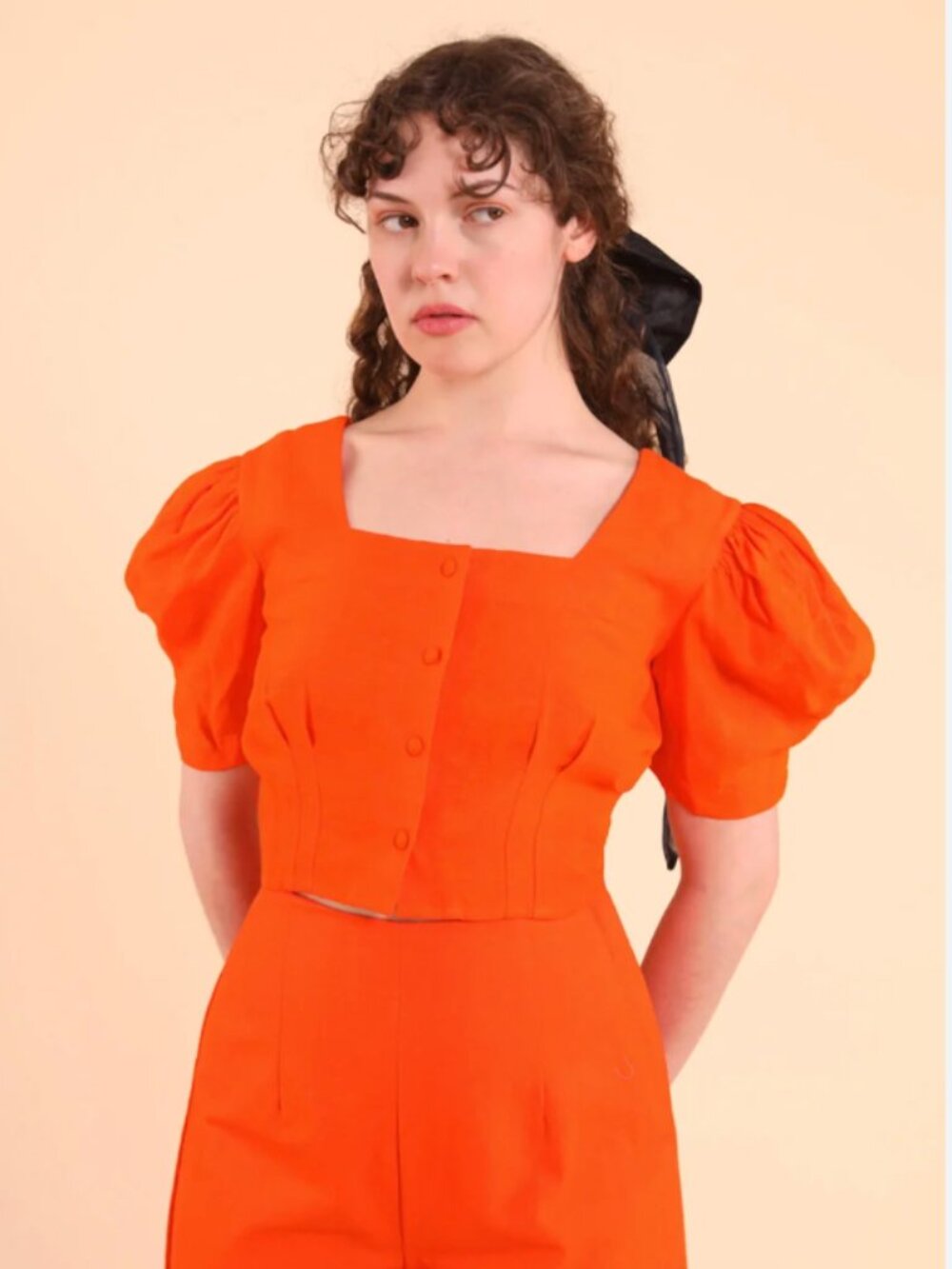 The Harriet Blouse in Poppy Linen